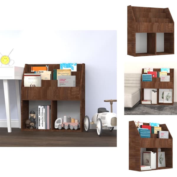 Tidskriftshyllor - Living Tidningsställ för barn brun ek 71x30x78,5 cm konstruerat trä