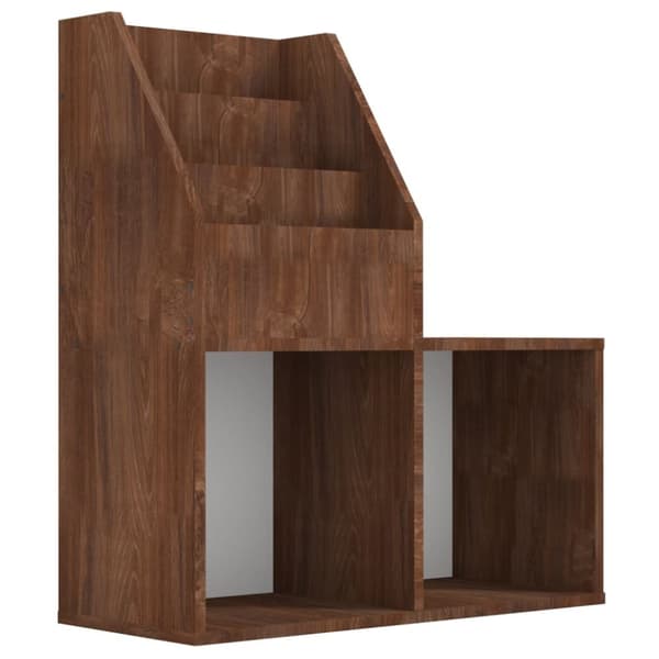 Lasten lehtiteline ruskea tammi 71x30x78,5 cm tekninen puu - Lehtiteline - Hyllykkö - Home & Living