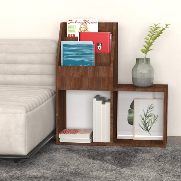 Lasten lehtiteline ruskea tammi 71x30x78,5 cm tekninen puu - Lehtiteline - Hyllykkö - Home & Living