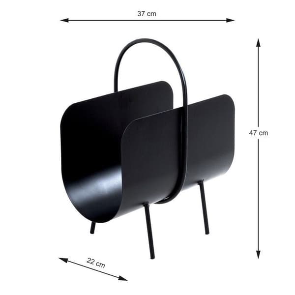 Design Tidningsställ "sero" 47cm Svartlackerad - Paris Prix
