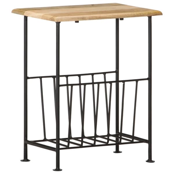 Tidningsställ 40x30x50 cm massivt mangoträ och stål