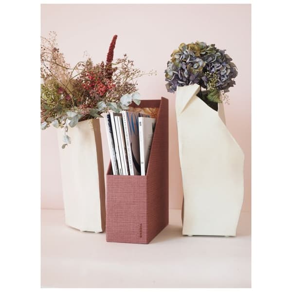 Tidningsställ - Rhodia - Amarant Botanik - Konstläder - Orange - 10x25x31 cm
