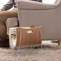 Miniatyrbild 5 av 6: Relaxdays Tidningsställ i trä Tidningsställ Tidningsställ Modern Retro Design Handtag HxBxD: 30 x 37 x 25 cm, Brun