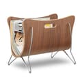 Miniatyrbild 1 av 6: Relaxdays Tidningsställ i trä Tidningsställ Tidningsställ Modern Retro Design Handtag HxBxD: 30 x 37 x 25 cm, Brun