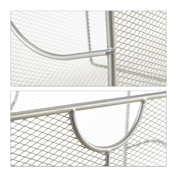Relaxdays Tidningsställ i metall-nät, tidningshållare med flätat nät, HxlxB: 27 x 39 x 17 cm, silver