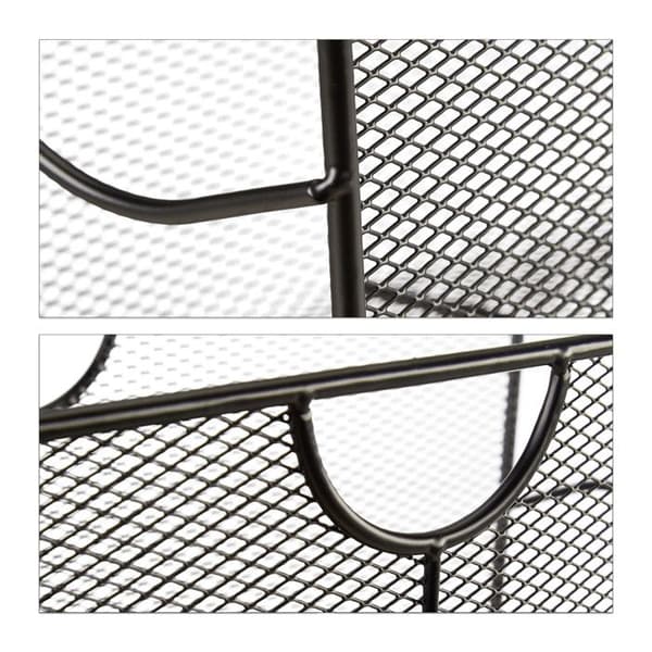Relaxdays Metalltidningsställ, tidningsförvaringskorg i flätad metall HxlxB: 27 x 39 x 17 cm, svart