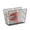 Miniatyrbild 1 av 5: Relaxdays Metalltidningsställ, tidningsförvaringskorg i flätad metall HxlxB: 27 x 39 x 17 cm, svart