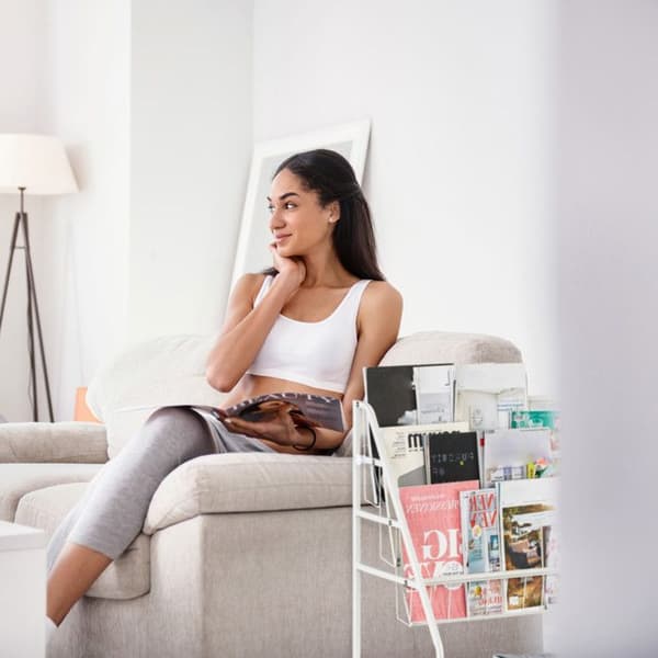 Tidningsställ - Relaxdays - Metall - 81 x 67 x 37 cm - Vit - Inomhus