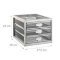 Miniatyrbild 4 av 6: Relaxdays Brevkorg dokumenthållare organiserare tidningsställ 3 lådor fack A4-format, silver