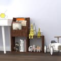 Miniatyrbild 1 av 2: Tidningsställ för barn brun ek 71x30x78,5 cm konstruerat trä