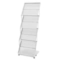 Miniatyrbild 1 av 2: 4-Tiers Fällbar Tidningsställ, Hög Kapacitet, Golvstående, Modern Design,VIT