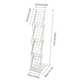 Miniatyrbillede 2 af 2: Foldbar magasinholder, 4 niveauer, skrå design, jernkonstruktion,HVID