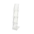 Miniatyrbillede 1 af 2: Foldbar magasinholder, 4 niveauer, skrå design, jernkonstruktion,HVID