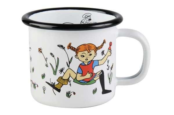 Emaljmugg Pippi Långstrump och herr Nilsson 1,5 dl från Muurla