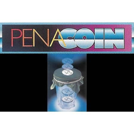 Pena Coin Magic Trick - gummikvadrat med 2 mynt för barn från 6 år och uppåt