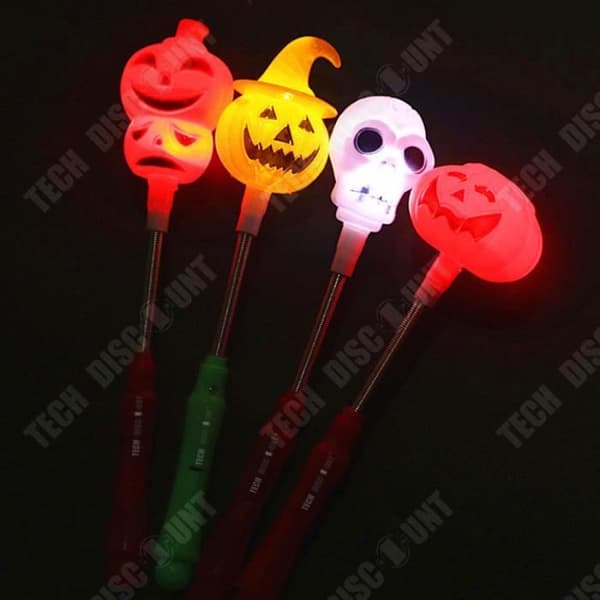 Halloween Blinkande Stick Wand Barnleksak Pojke Flicka Party Atmosfär Pumpa Head Luminous Toy