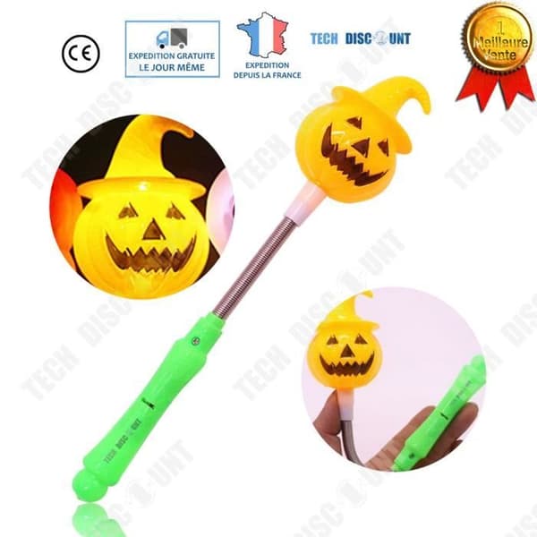 Halloween Blinkande Stick Wand Barnleksak Pojke Flicka Party Atmosfär Pumpa Head Luminous Toy