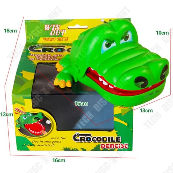 Krokodilleksak - Teknisk rabatt - Bitande krokodiltrick - 13x10cm - Plast - 2 spelare eller fler