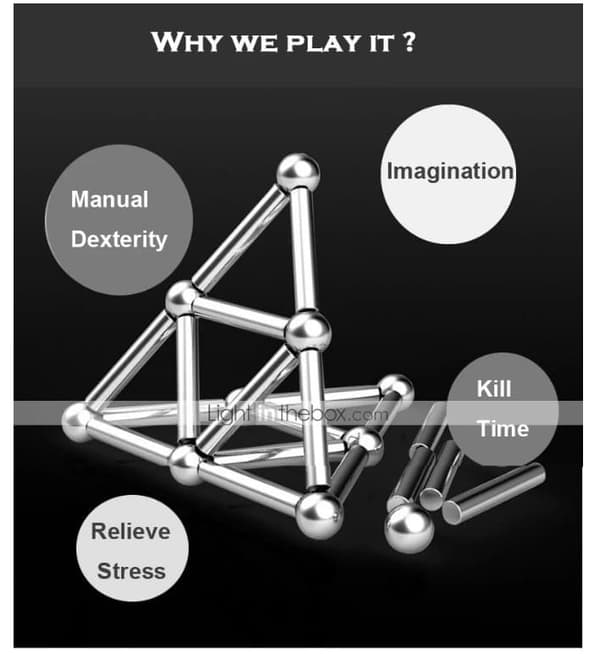 Magnetiska Magnetleksak Magnetpinnar Fidget-lelut