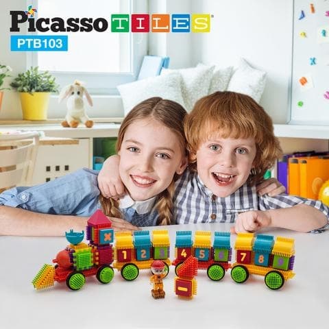 Picasso-Tiles -harjaset 103 kappaletta, juna