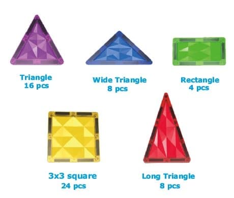 Magnetic Tiles byggsats 120 st. (60 st. + 60 st.)