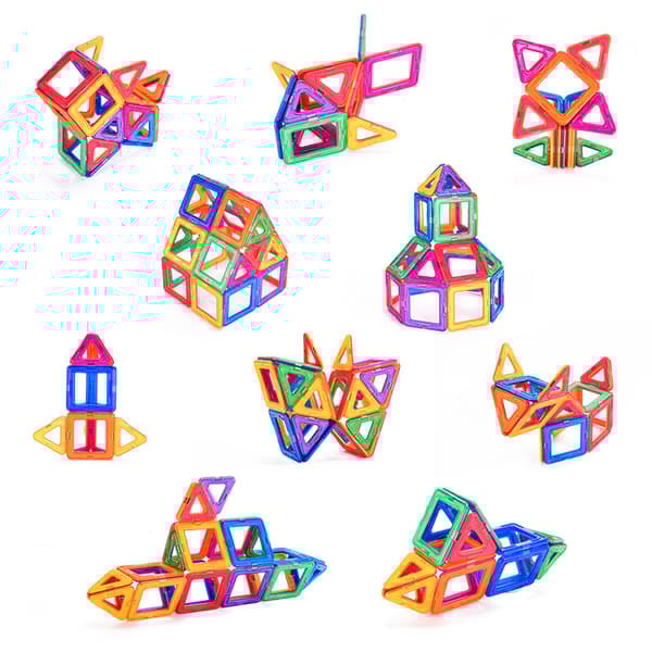 3D Magnetic Tiles - 46 Delar Magnetiska Brickor - Bygg med Magneter multifärg - Julklappa Barn - Present