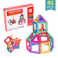 Miniatyrbild 1 av 4: 3D Magnetic Tiles - 46 Delar Magnetiska Brickor - Bygg med Magneter multifärg - Julklappa Barn - Present