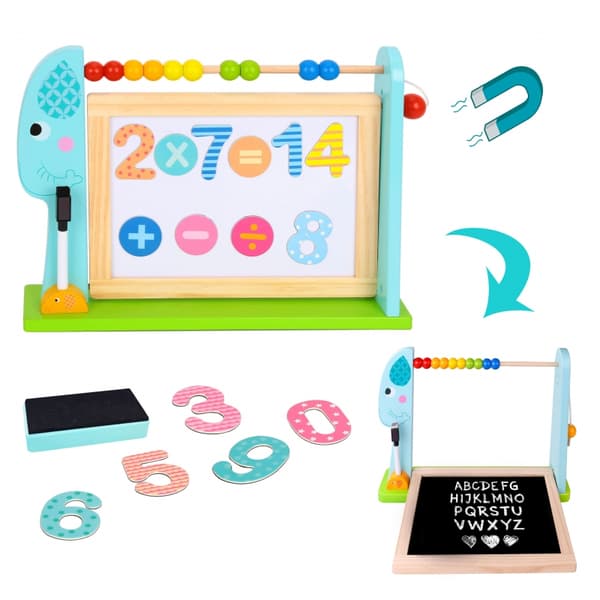 TOOKY TOY Pedagogisk Skrivbordstavla + 18 magnetelement