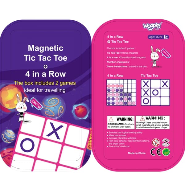 WOOPIE IQ Magnetisk 2-i-1 spil: Vagabond-skak og fire i træk MINI