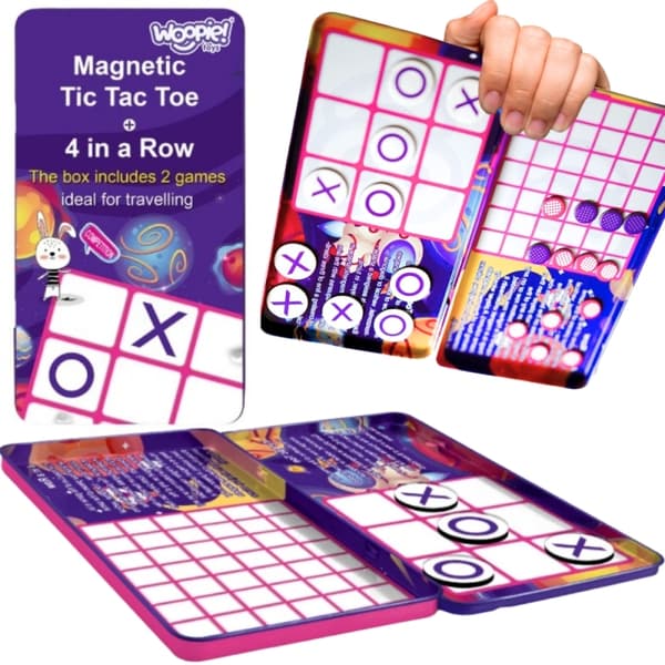 WOOPIE IQ Magnetisk 2-i-1 spil: Vagabond-skak og fire i træk MINI