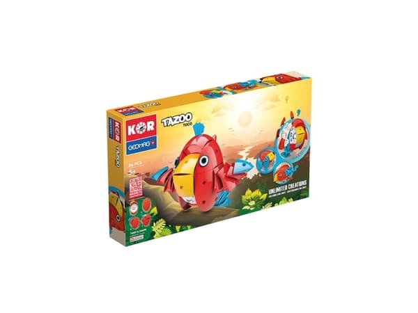 Geomag Tazoo Toco 86 pcs, Neodymmagnetleksak, 5 År, Blå, Orange, Röd
