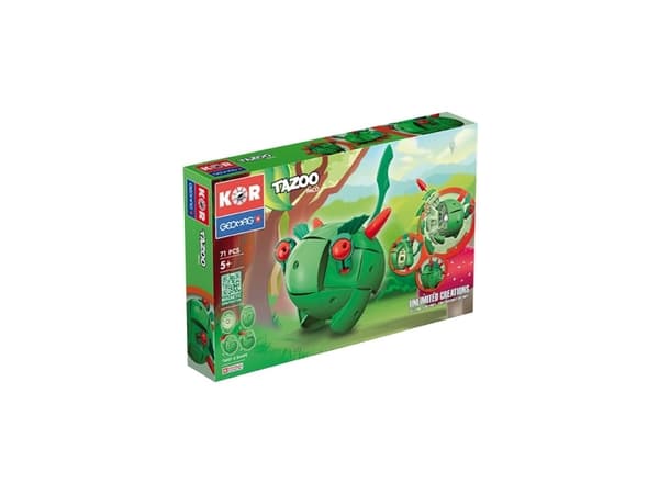 Geomag Tazoo Paco 71 pcs, Neodym magnetleketøy, 5 år, Grønn, Rød