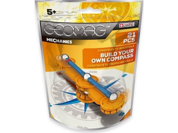 Geomag Mechanics maak je eigen kompas - 21 pcs, Neodymmagnetleksak, 5 År, Blå, Vit