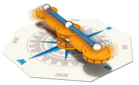 Geomag Mechanics maak je eigen kompas - 21 pcs, Neodymmagnetleksak, 5 År, Blå, Vit