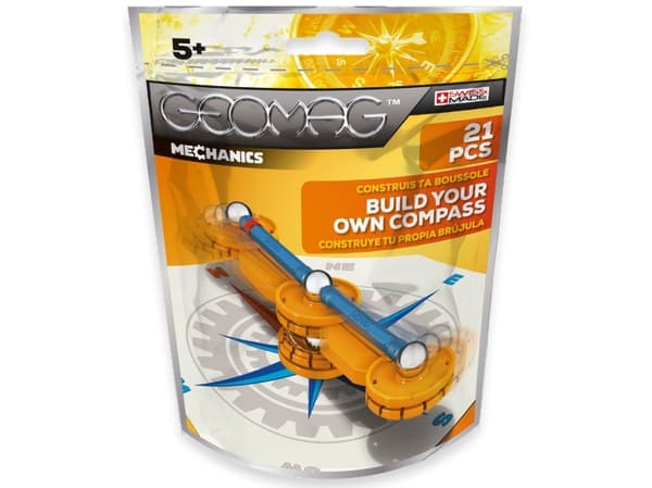 Geomag Mechanics maak je eigen kompas - 21 pcs, Neodymmagnetleksak, 5 År, Blå, Vit