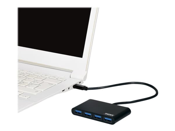 PORT Connect USB HUB 4 PORTS TYYPPI C - Keskitin - 4 x SuperSpeed USB 3.0 - pöytätietokoneet