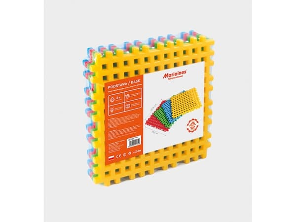 Marioinex 901076 Waffle Blocks Base, 4 Pieces, Multi-Colour