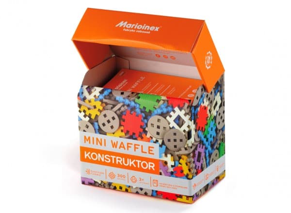 Marioinex Klocki Waffle mini 300 st Konstruktör i en låda