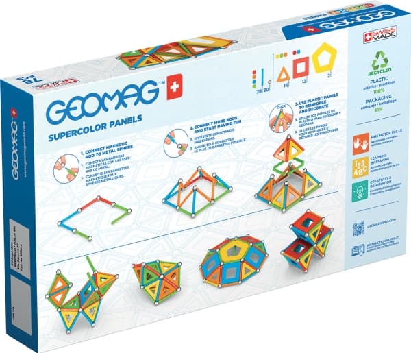 Geomag SuperColor Panels Recycled, Neodyymimagneettilelu, 5 vuosi/vuosia, Monivärinen