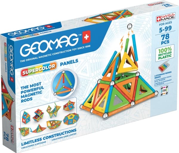 Geomag SuperColor Panels Recycled, Neodyymimagneettilelu, 5 vuosi/vuosia, Monivärinen