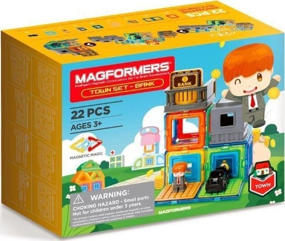 Set of magnetic blocks City - Bank 22 elements