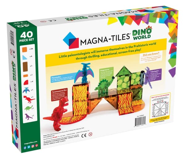 Magna-Tiles Dino World, 40 bitar
