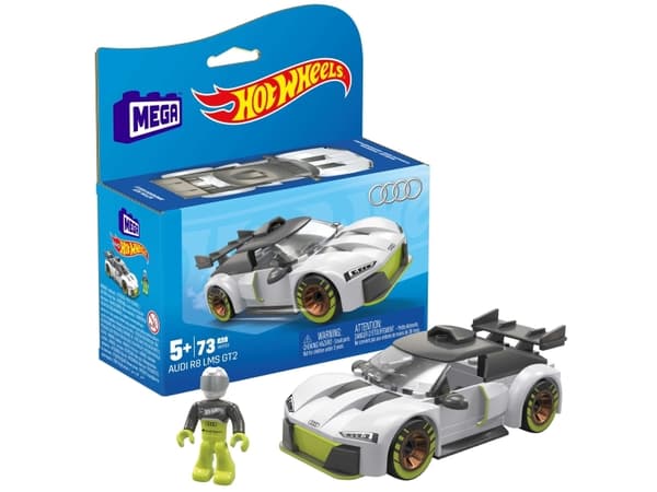 MEGA Hot Wheels Audi R8 LMS GT2, Byggesett, 5 år, Plast, 73 stykker, 189,6 g