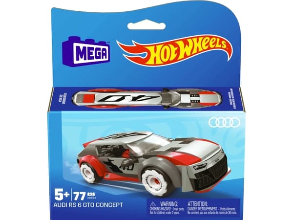 MEGA Hot Wheels Audi RS6 GTO, Byggesett, 5 år, Plast, 77 stykker, 167,5 g