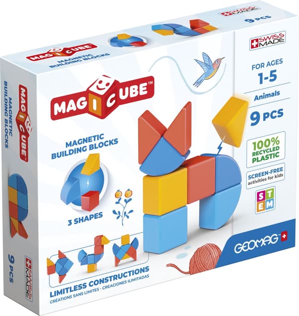 Magicube Djur 9 Delar Geomag