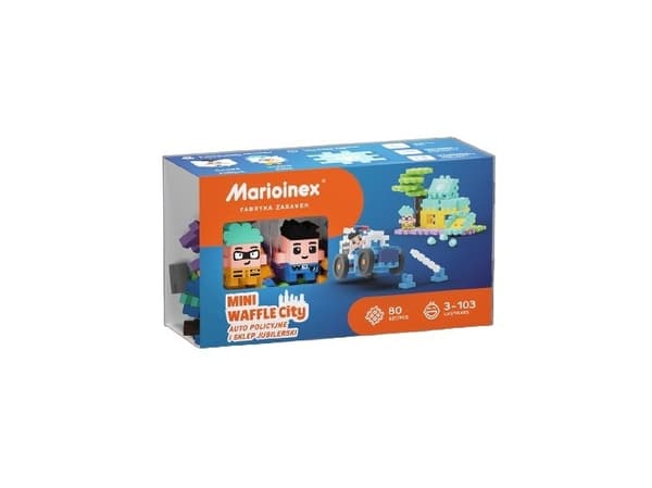 Marioinex våfflade minibyggklossar - polisbil &amp; smyckesbutik