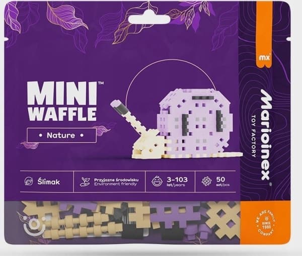 Marioinex Mini våffla Naturblock - Snigel 50 bitar