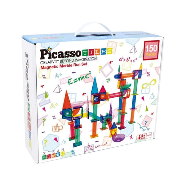 Picasso Tiles 150 Bitar Magnetklossar med Kulbana