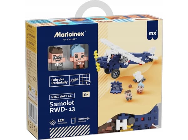 Marioinex Klocki Mini Waffle Wedel - Plane RWD-13 120 elementer