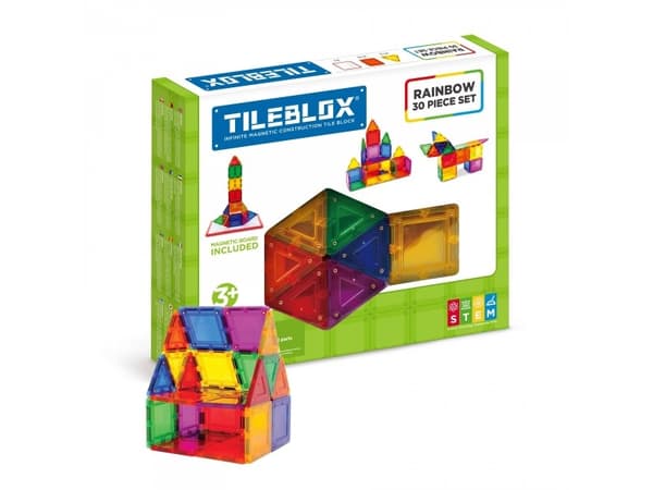 Tileblox Rainbow 30 pcs w/magnetic board